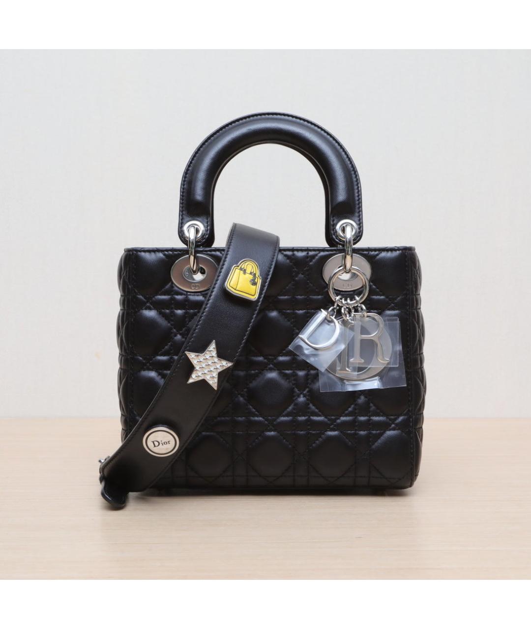 CHRISTIAN DIOR Черная кожаная сумка через плечо, фото 3