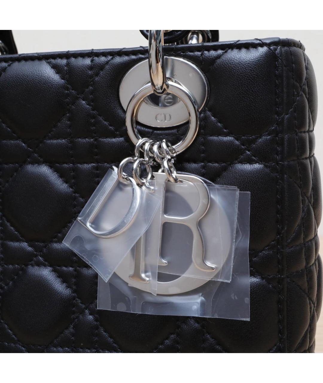 CHRISTIAN DIOR Черная кожаная сумка через плечо, фото 8