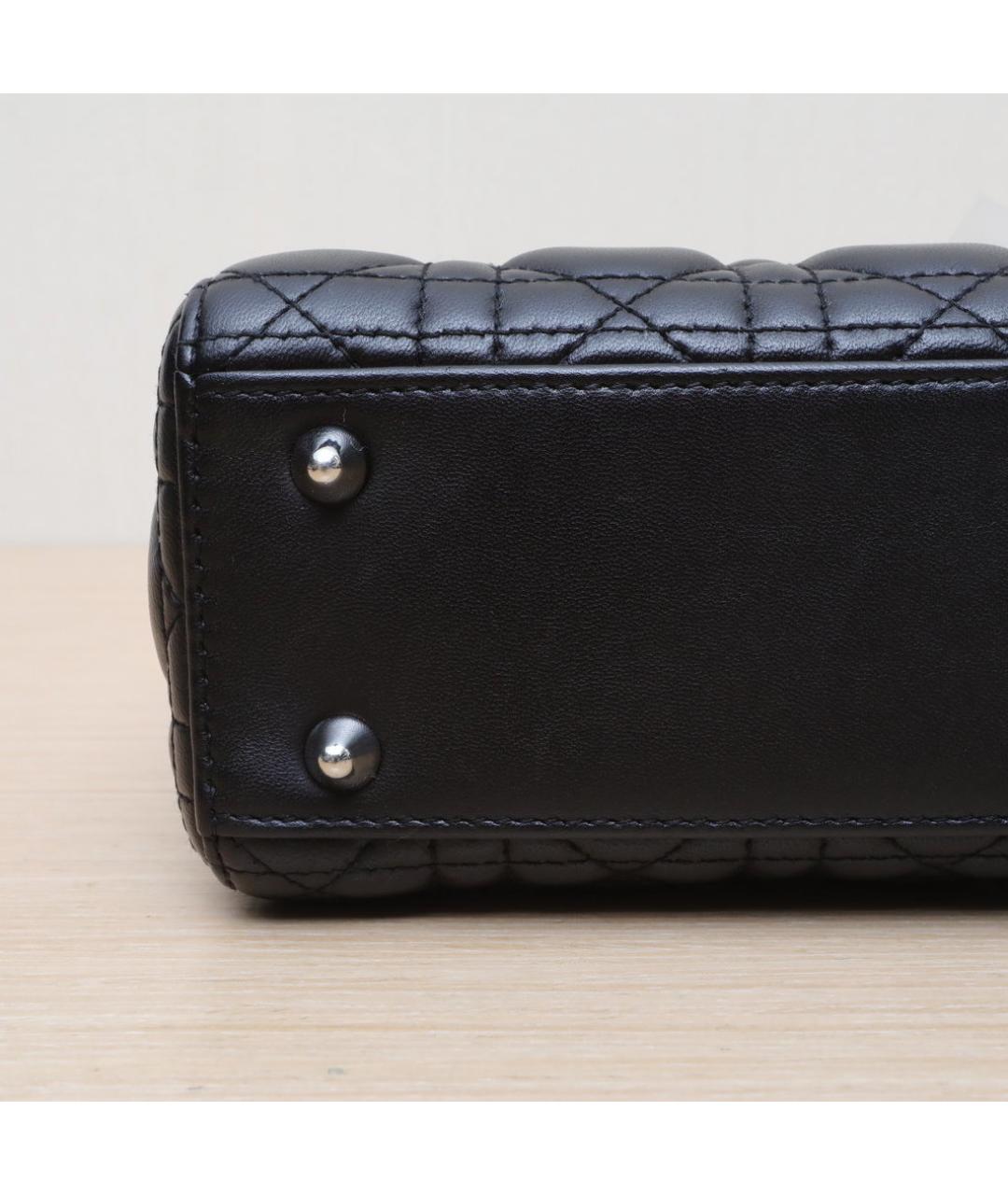 CHRISTIAN DIOR Черная кожаная сумка через плечо, фото 9