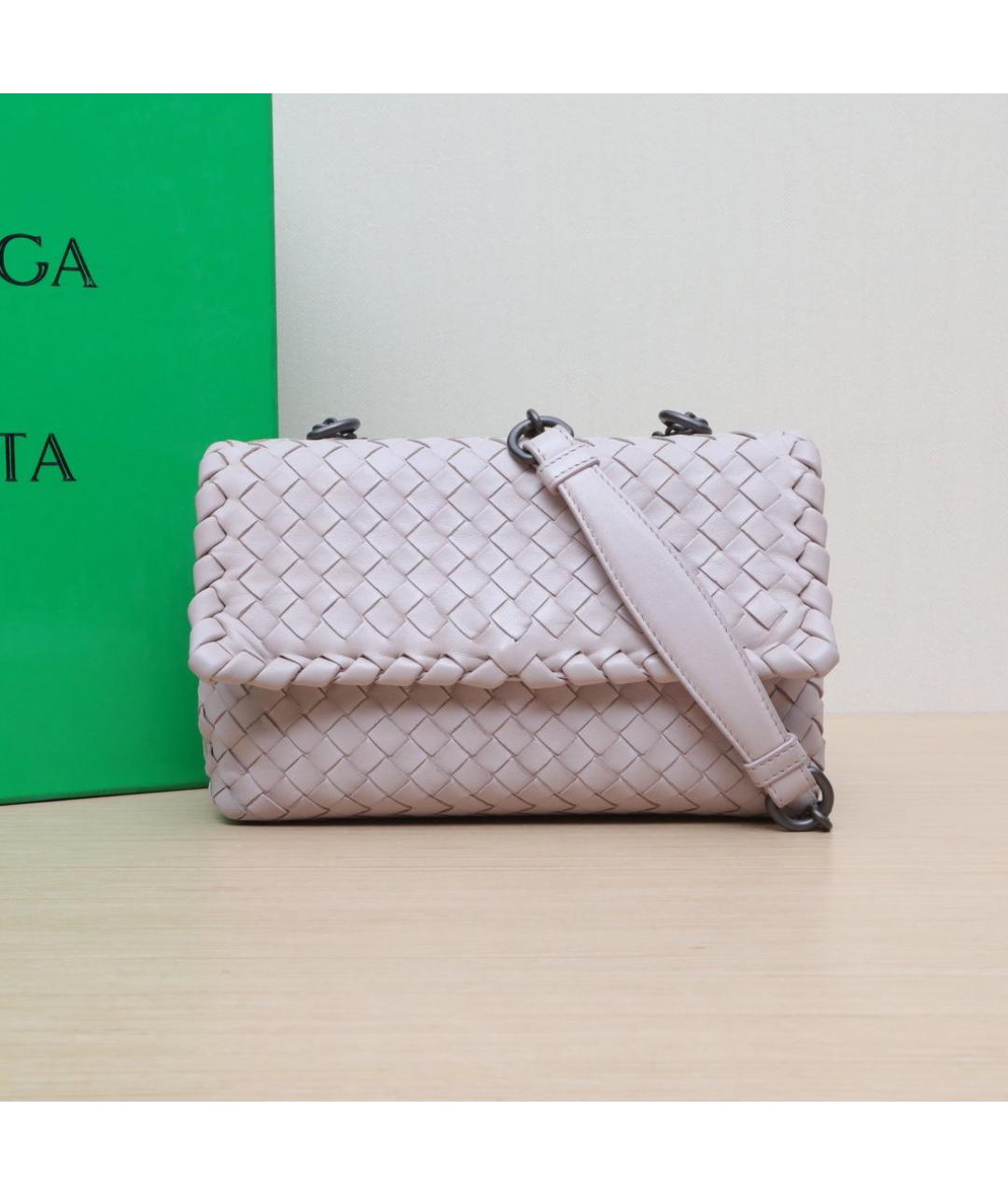 BOTTEGA VENETA Розовая кожаная сумка через плечо, фото 2