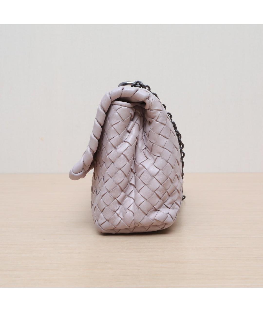 BOTTEGA VENETA Розовая кожаная сумка через плечо, фото 5