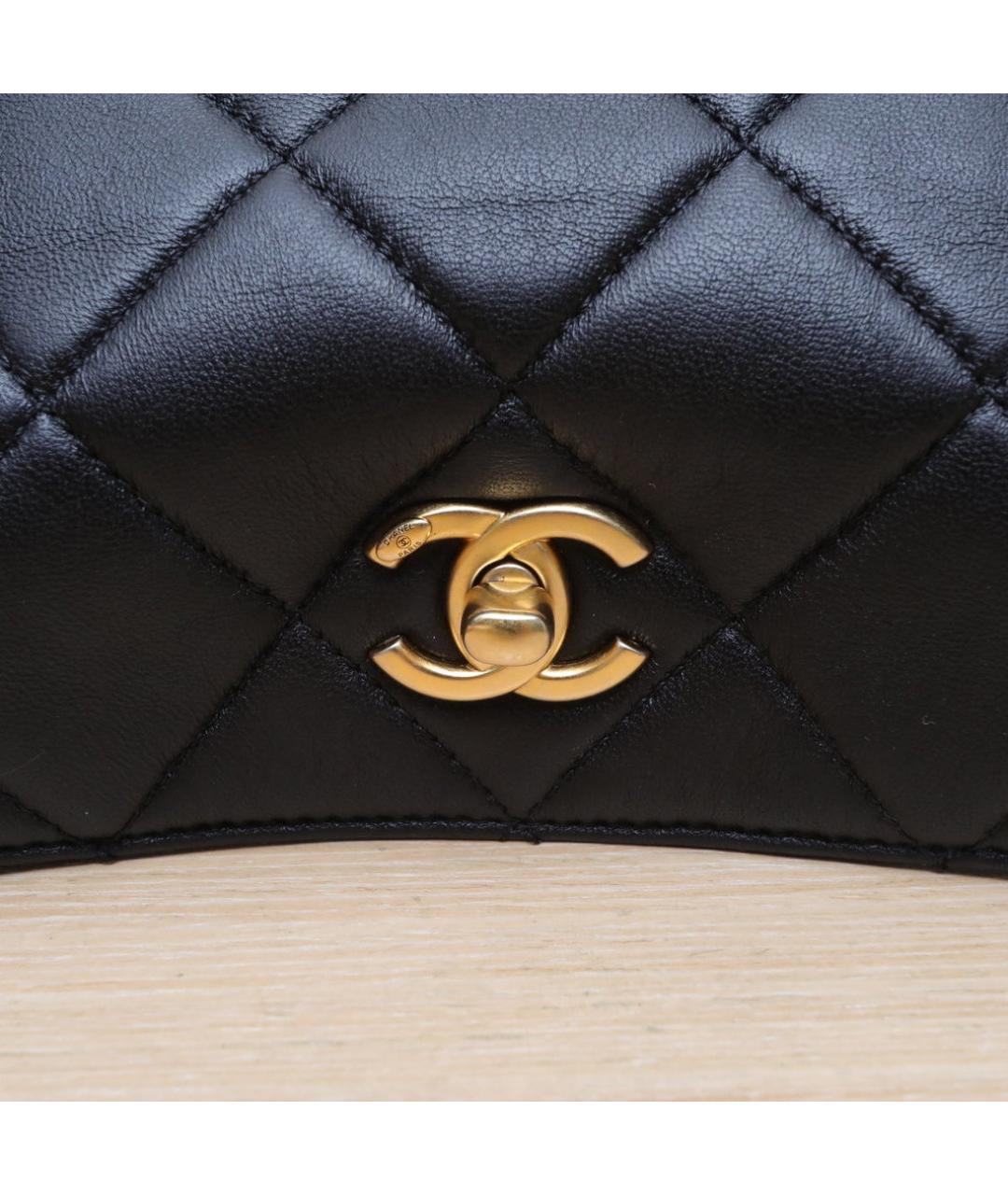 CHANEL Черная кожаная сумка через плечо, фото 8