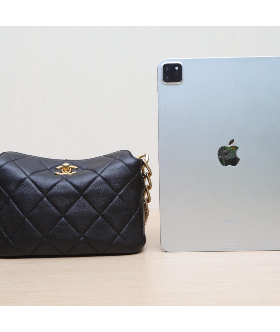 CHANEL Черная кожаная сумка через плечо, фото 7