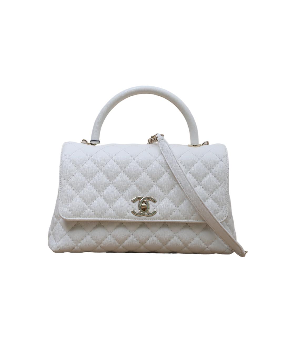 CHANEL Белая кожаная сумка через плечо, фото 1