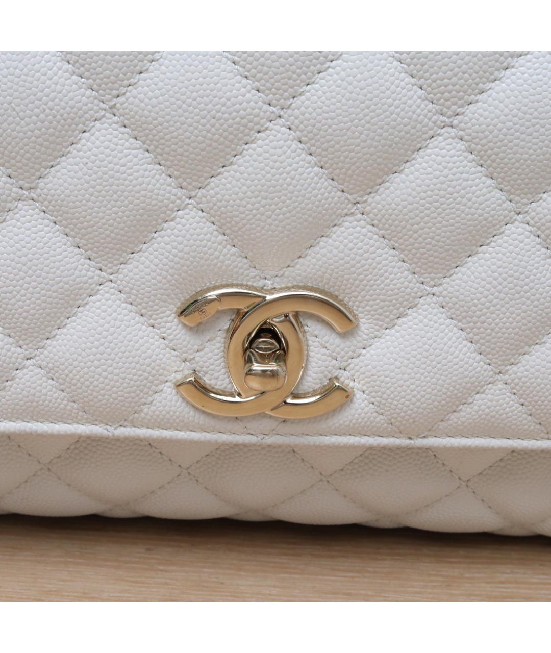 CHANEL Белая кожаная сумка через плечо, фото 8