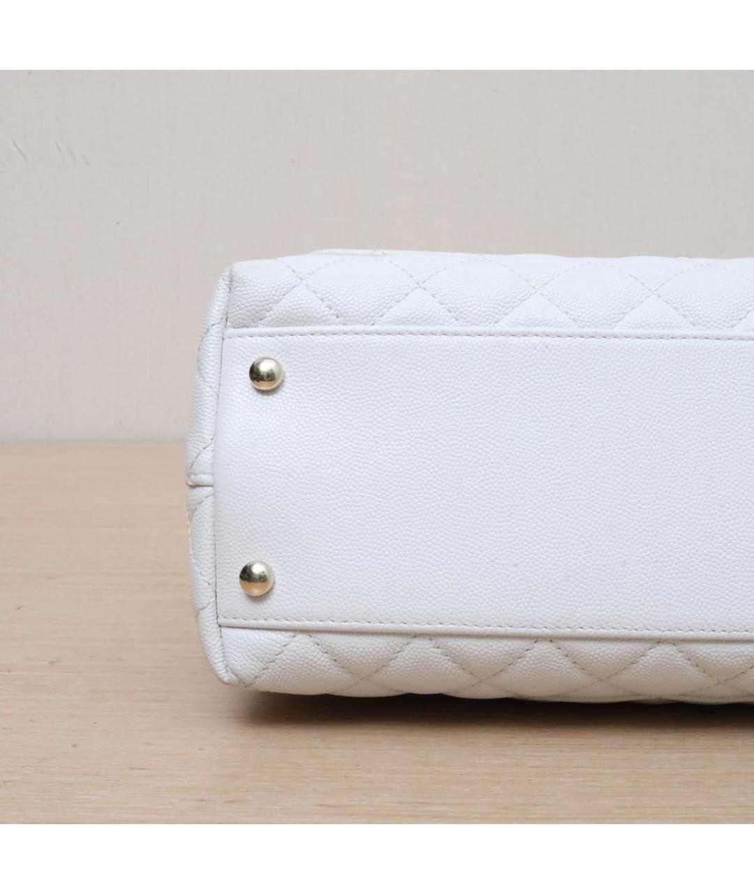 CHANEL Белая кожаная сумка через плечо, фото 9