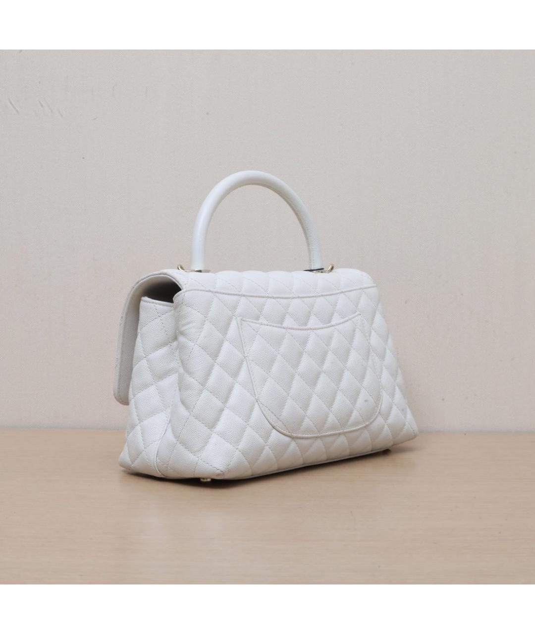 CHANEL Белая кожаная сумка через плечо, фото 6