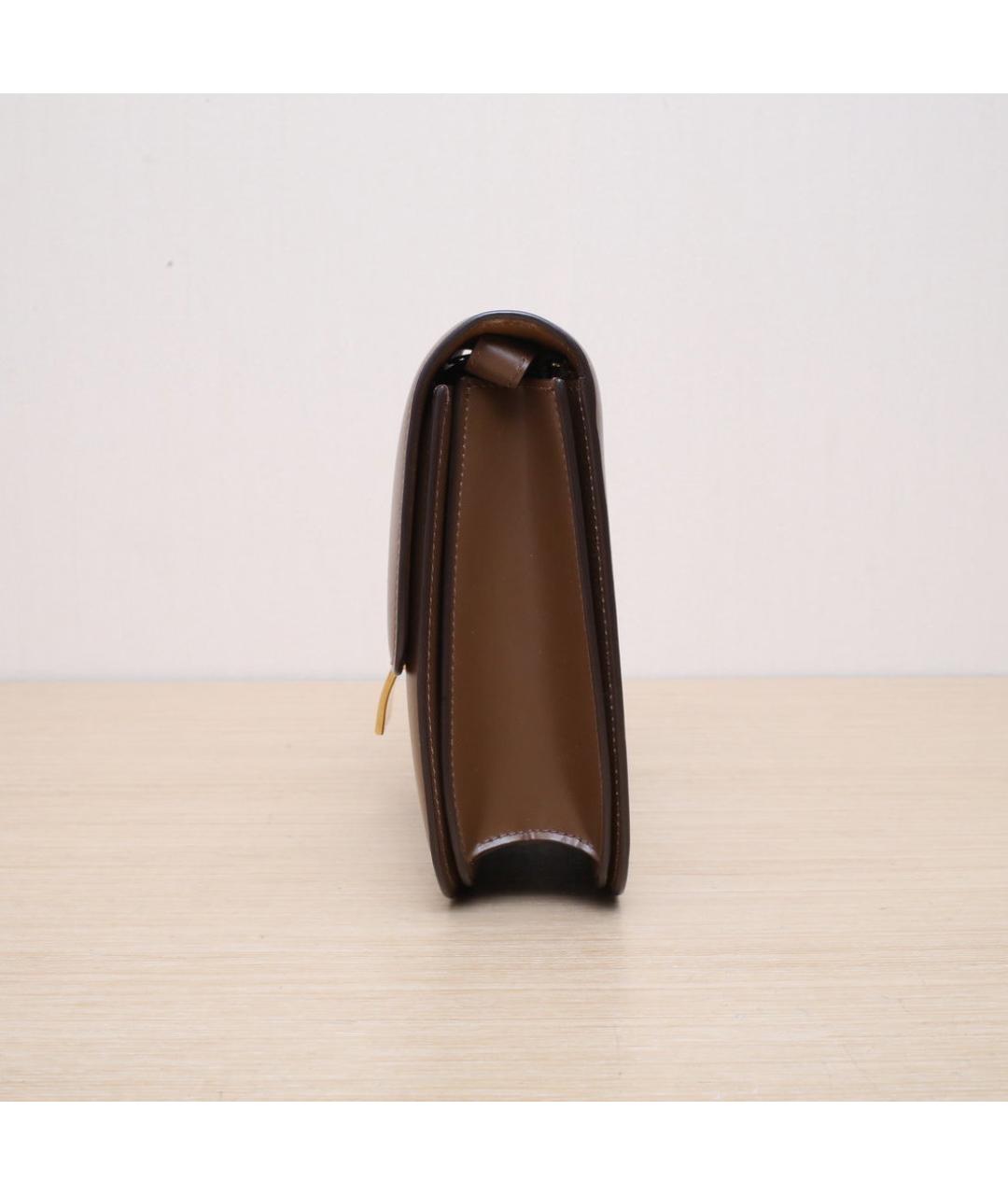 CELINE Коричневая кожаная сумка через плечо, фото 5