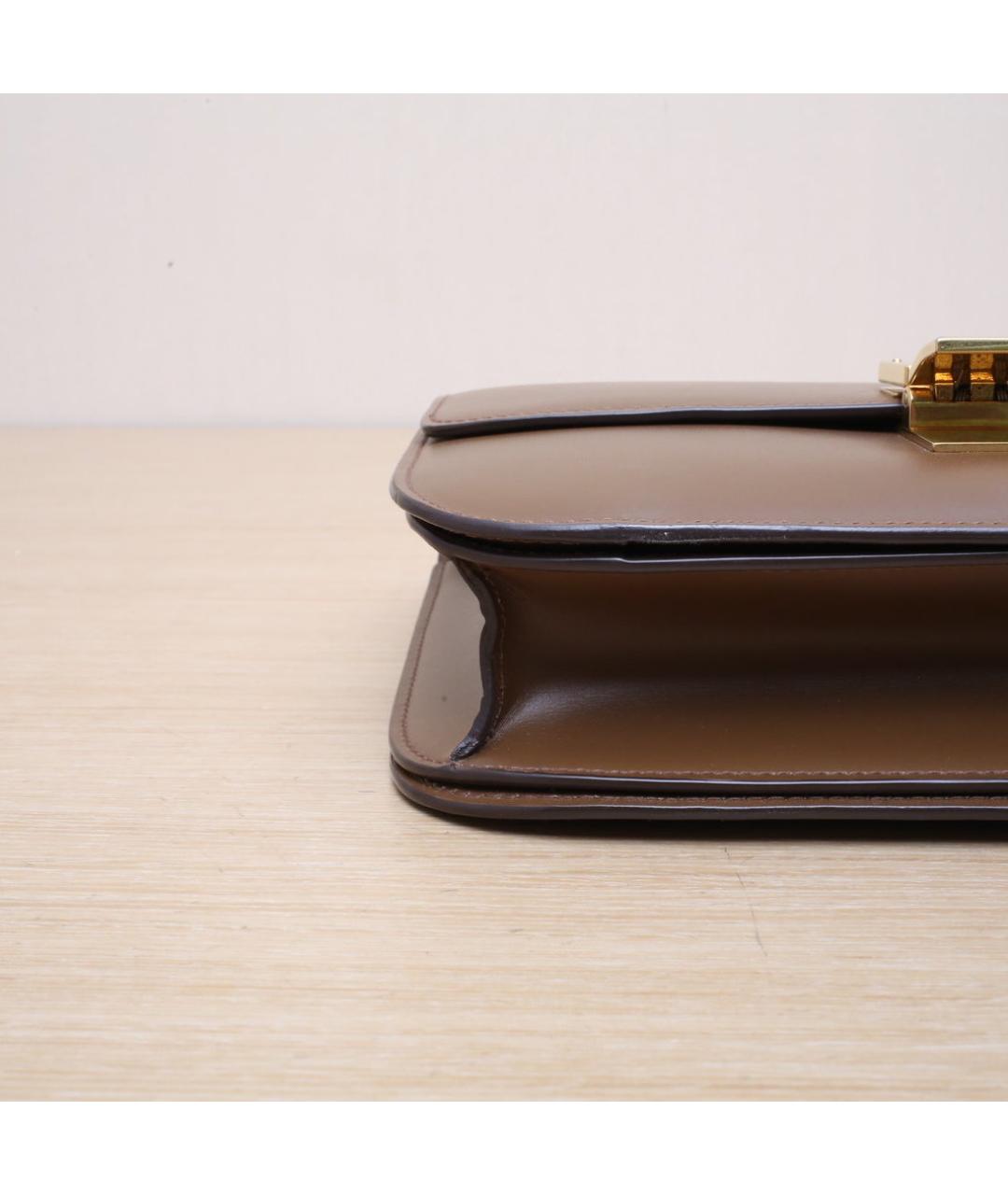 CELINE Коричневая кожаная сумка через плечо, фото 9
