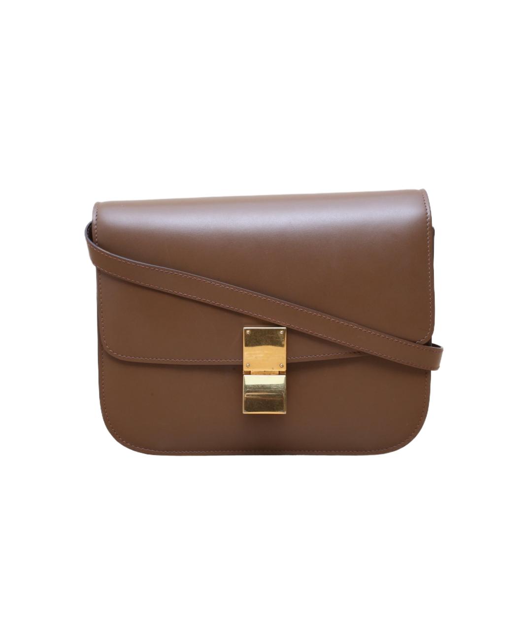 CELINE Коричневая кожаная сумка через плечо, фото 1