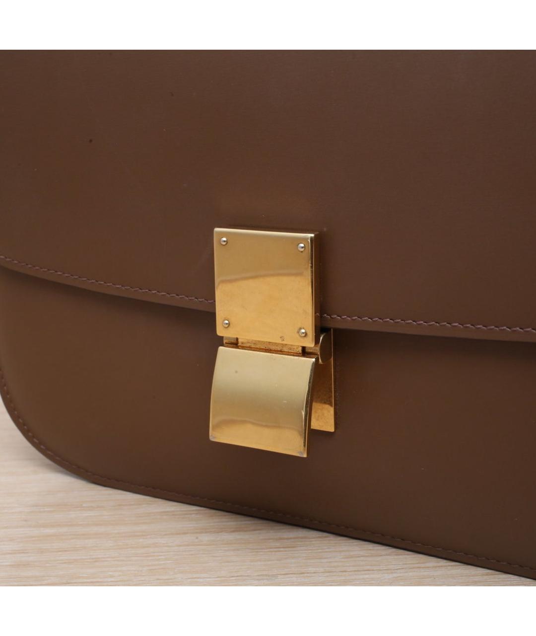 CELINE Коричневая кожаная сумка через плечо, фото 8