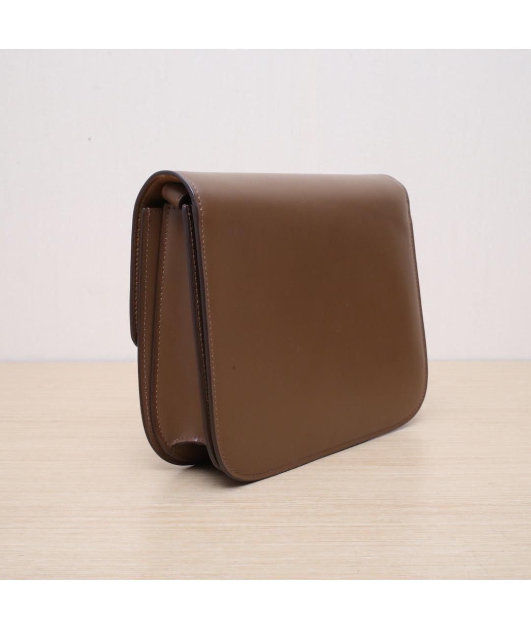 CELINE Коричневая кожаная сумка через плечо, фото 6