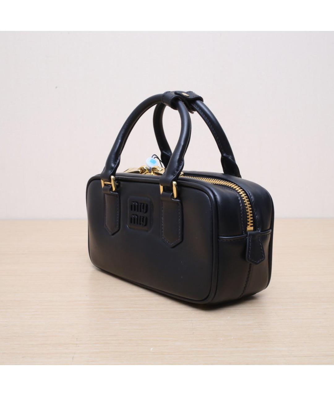 MIU MIU Черная кожаная сумка через плечо, фото 4
