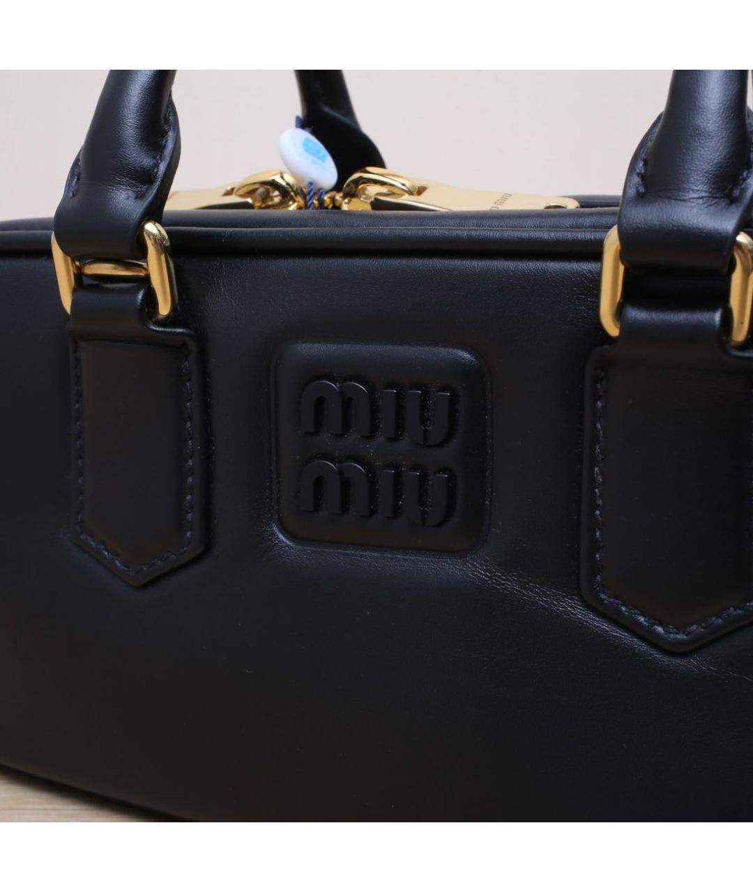 MIU MIU Черная кожаная сумка через плечо, фото 7