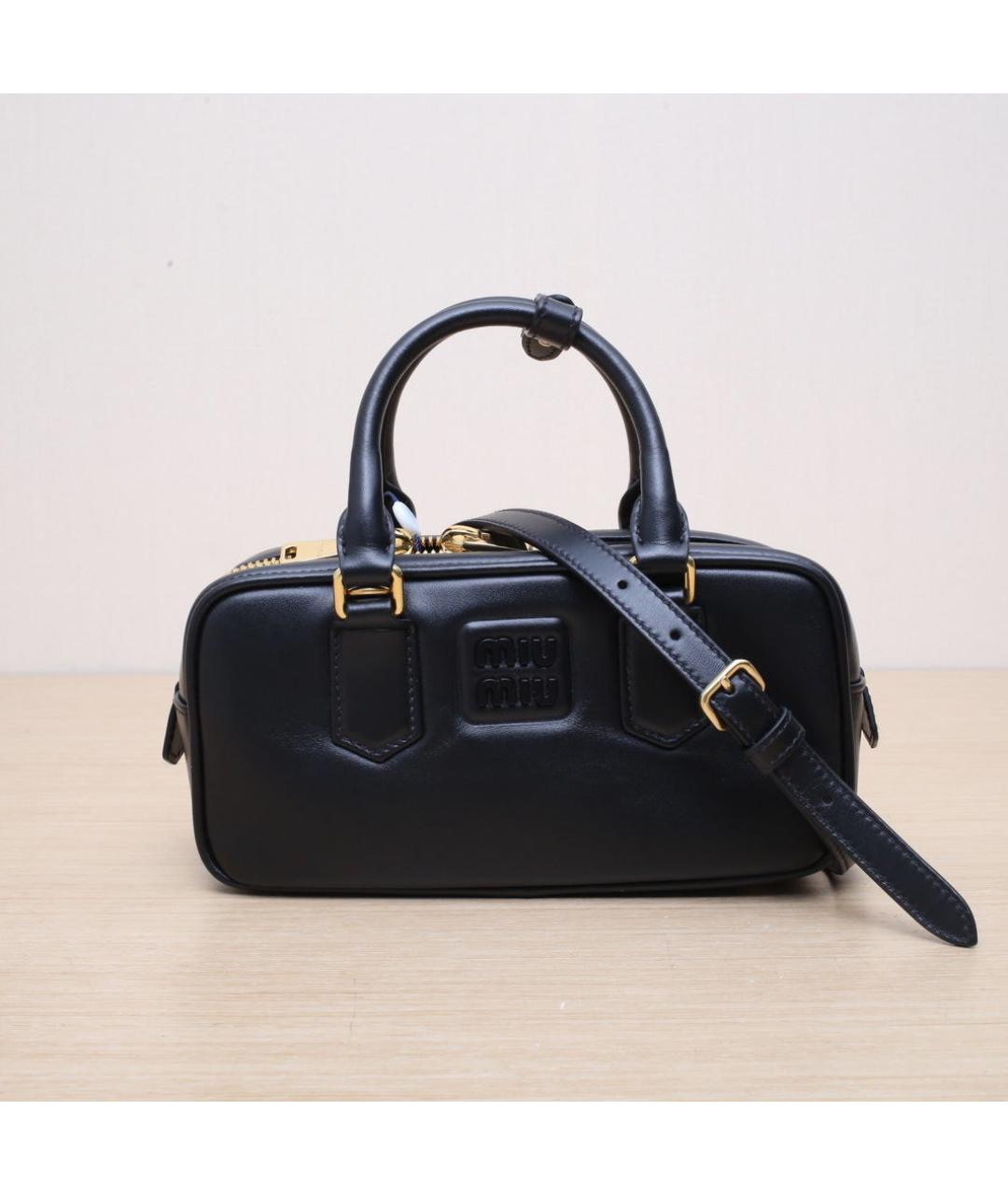 MIU MIU Черная кожаная сумка через плечо, фото 2