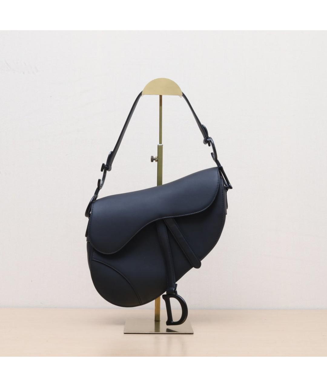 CHRISTIAN DIOR Черная кожаная сумка через плечо, фото 3