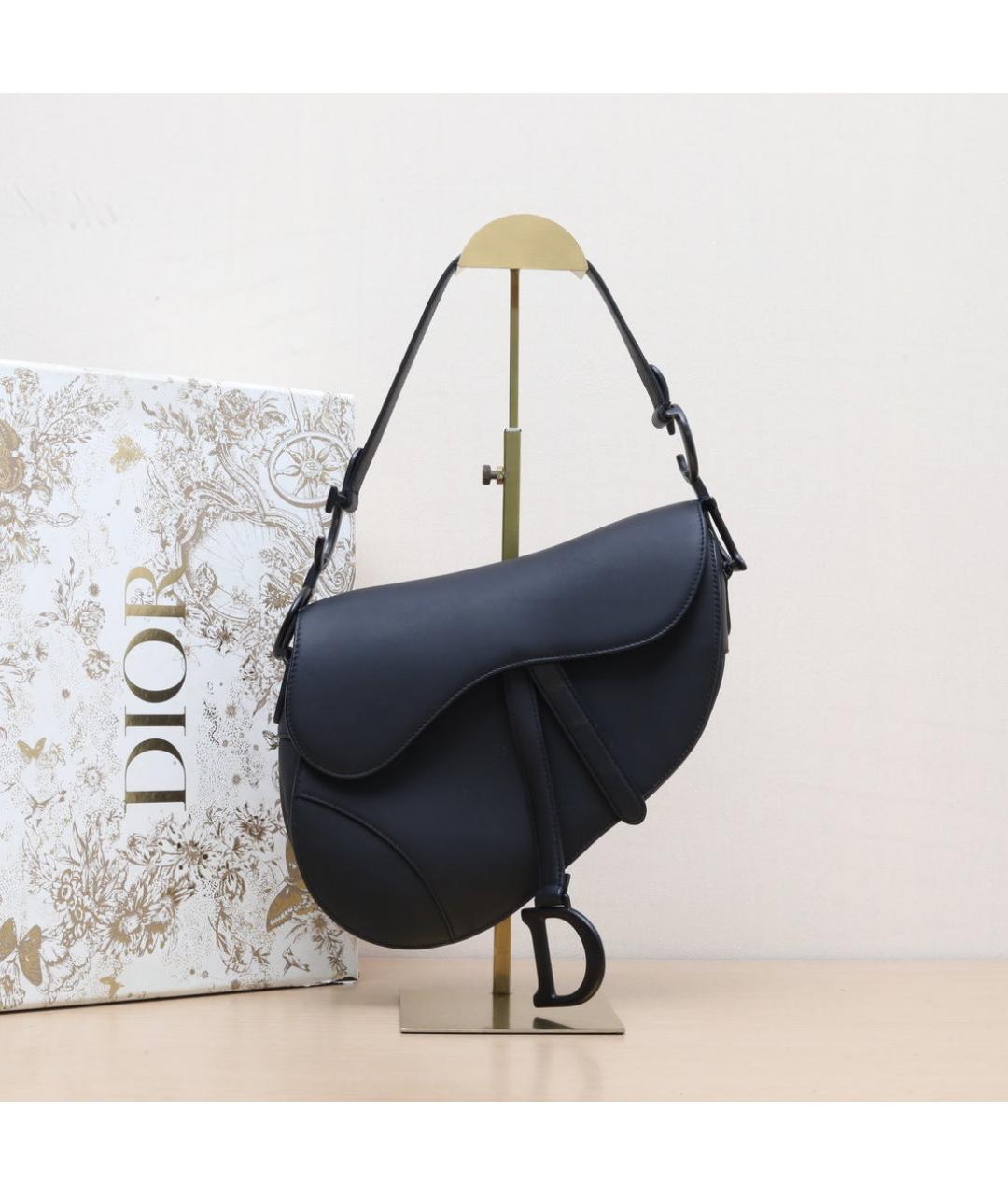 CHRISTIAN DIOR Черная кожаная сумка через плечо, фото 2