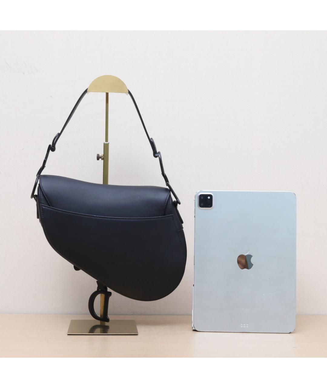 CHRISTIAN DIOR Черная кожаная сумка через плечо, фото 7