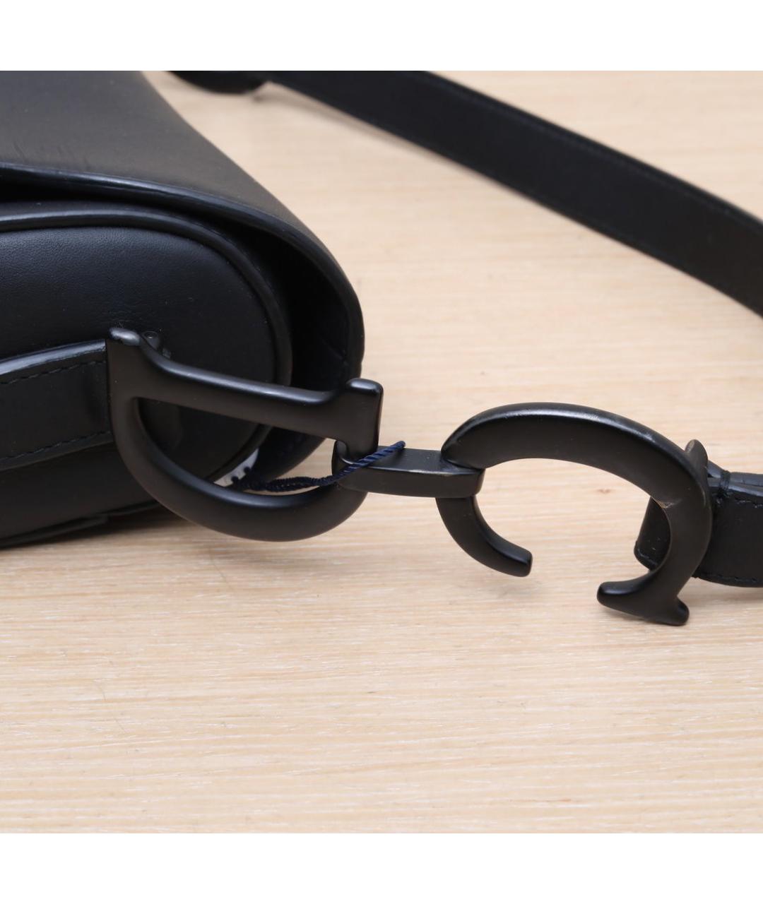 CHRISTIAN DIOR Черная кожаная сумка через плечо, фото 8