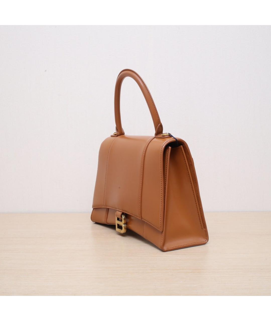 BALENCIAGA Коричневая кожаная сумка через плечо, фото 4