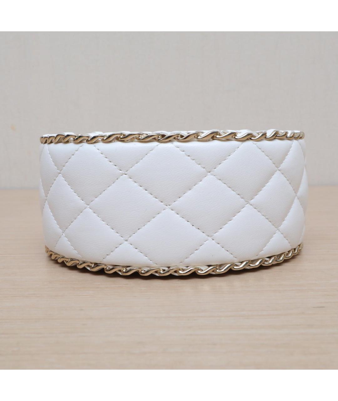 CHANEL Белая кожаная сумка через плечо, фото 9