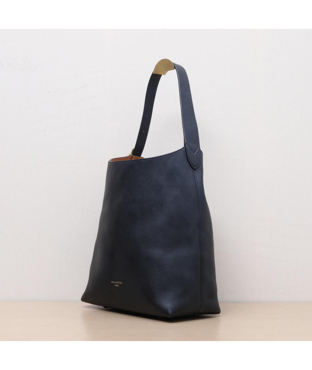 LOUIS VUITTON Черная кожаная сумка через плечо, фото 4