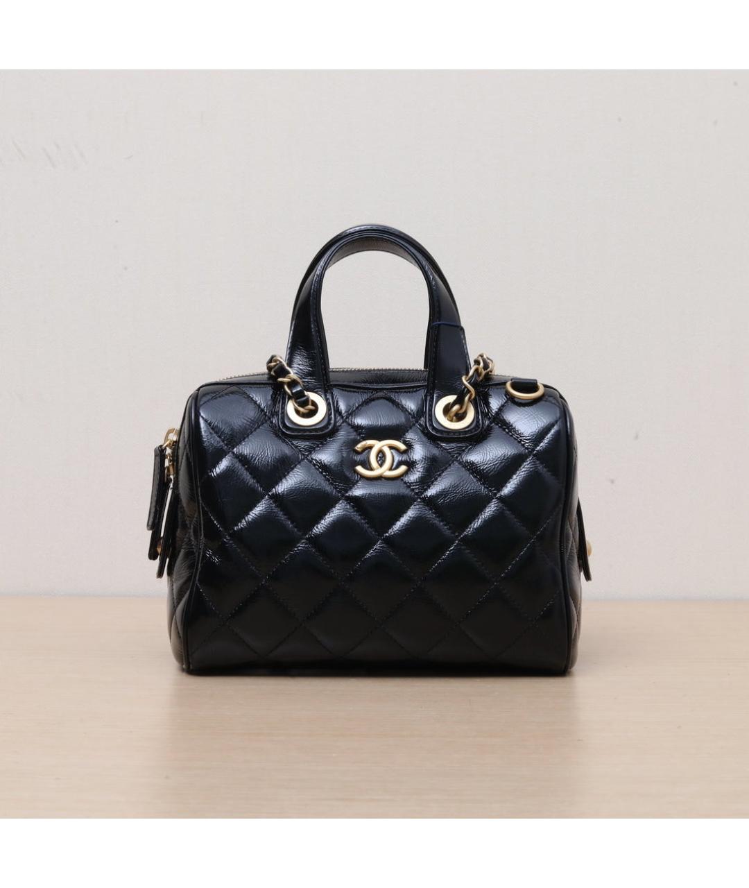 CHANEL Черная кожаная сумка через плечо, фото 3