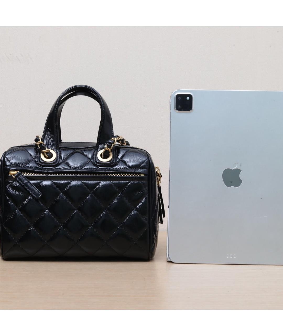 CHANEL Черная кожаная сумка через плечо, фото 7