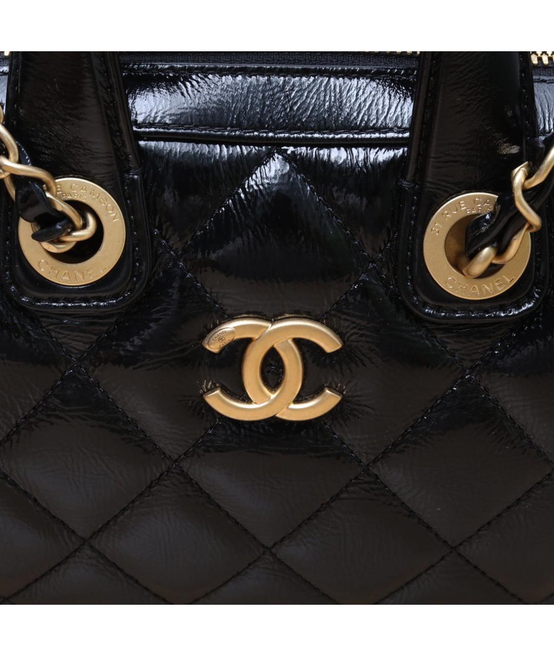 CHANEL Черная кожаная сумка через плечо, фото 8