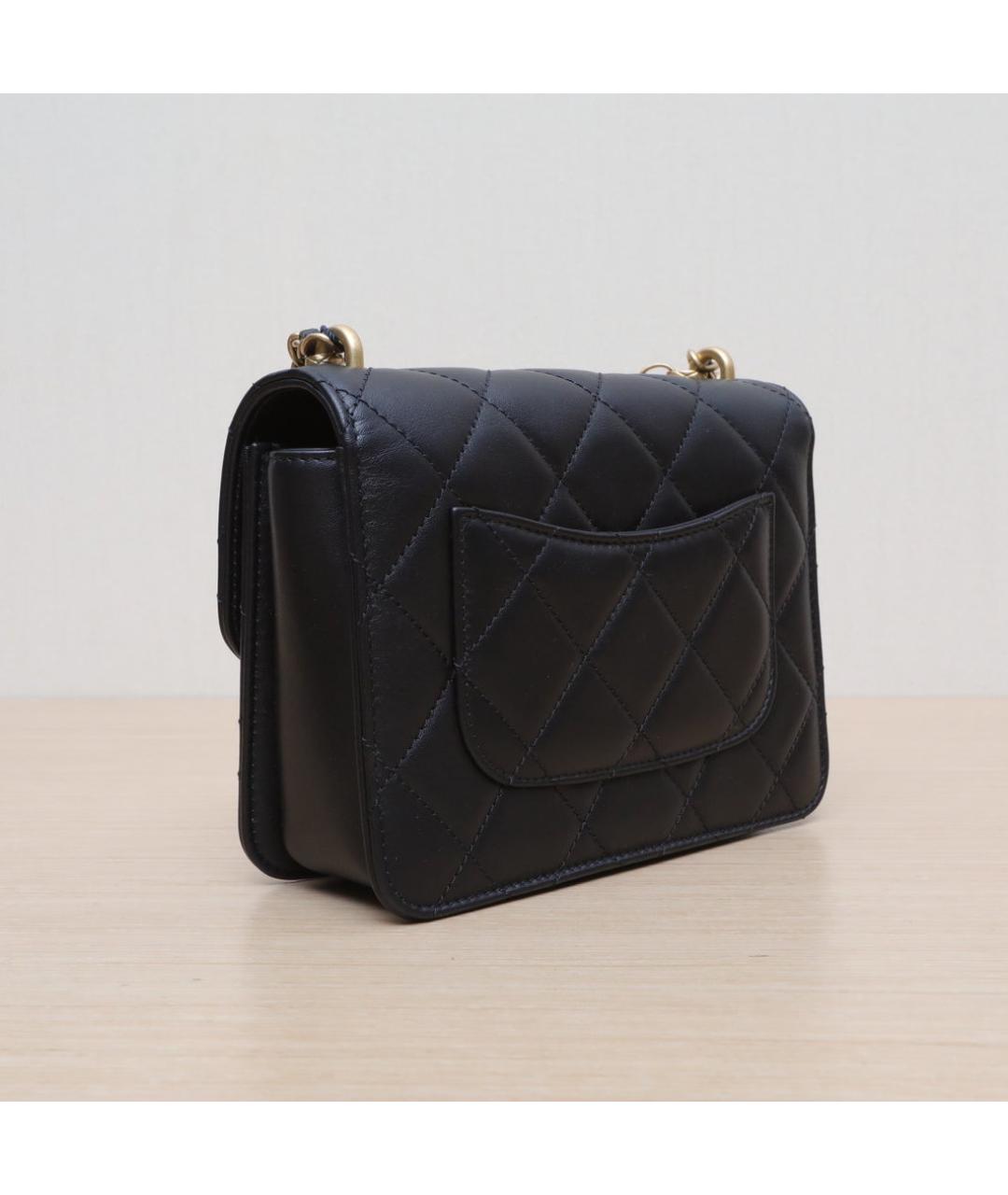 CHANEL Черная кожаная сумка через плечо, фото 6