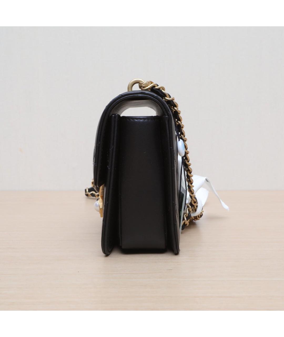 CHANEL Черная кожаная сумка через плечо, фото 5