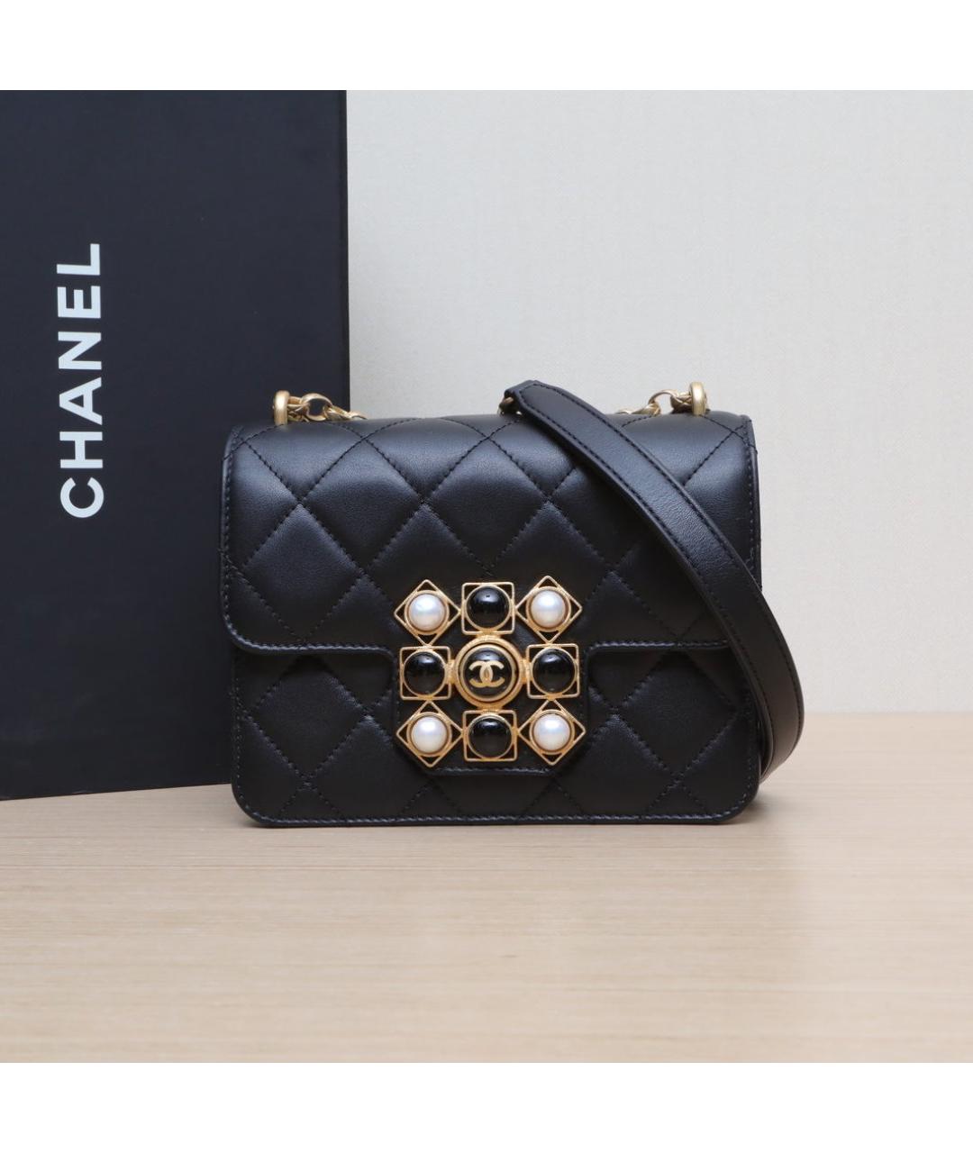 CHANEL Черная кожаная сумка через плечо, фото 2