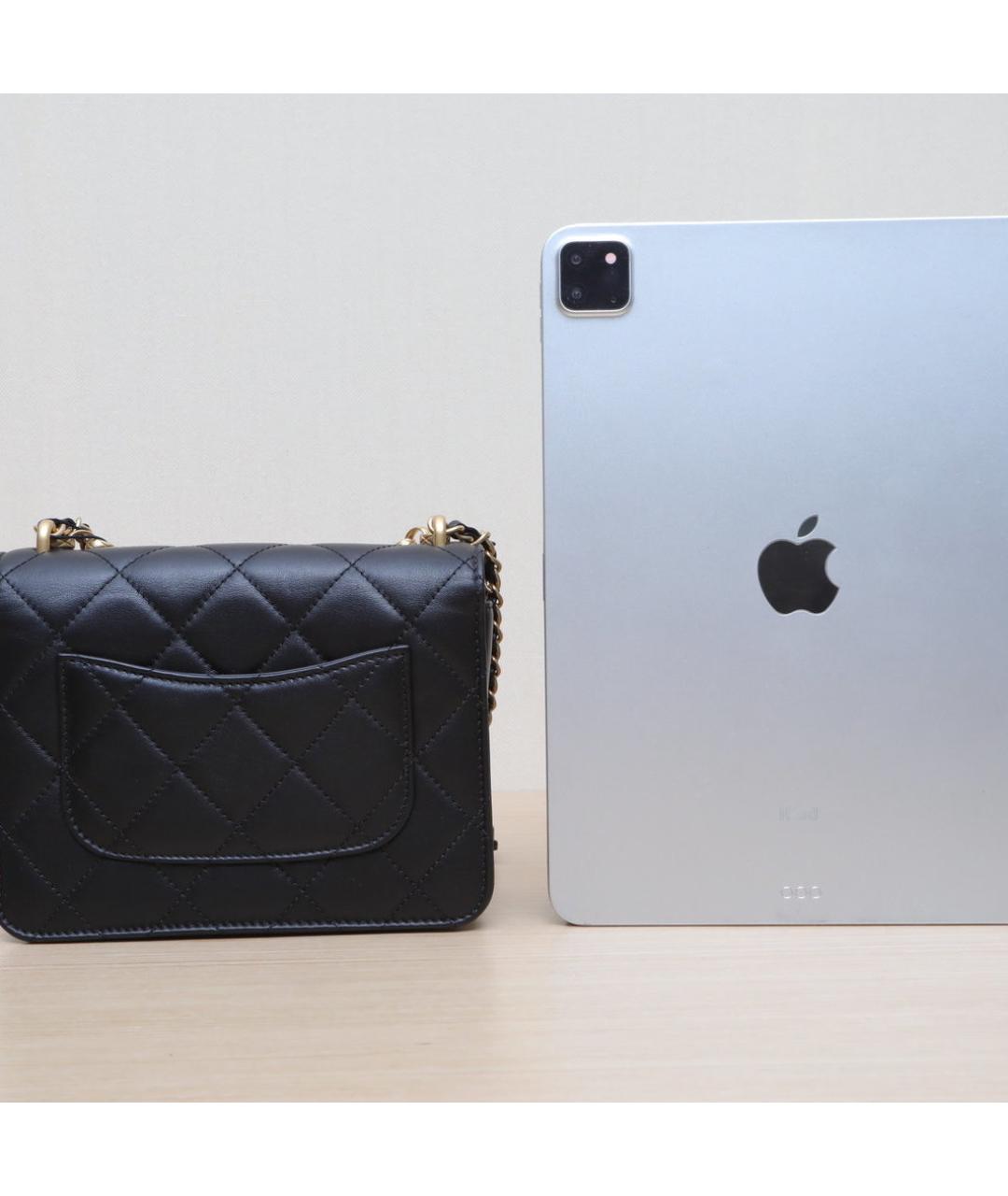 CHANEL Черная кожаная сумка через плечо, фото 7