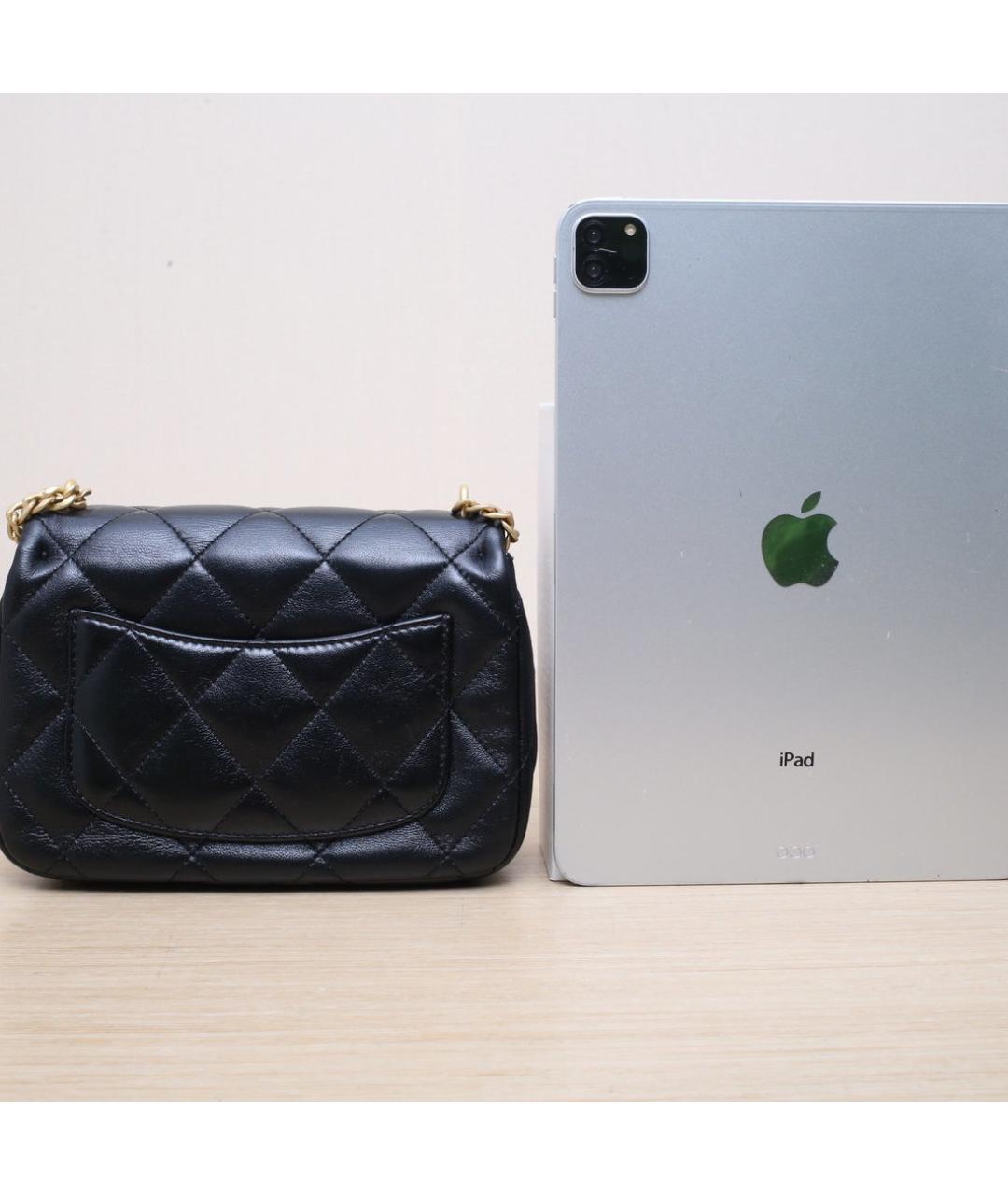 CHANEL Черная кожаная сумка через плечо, фото 7