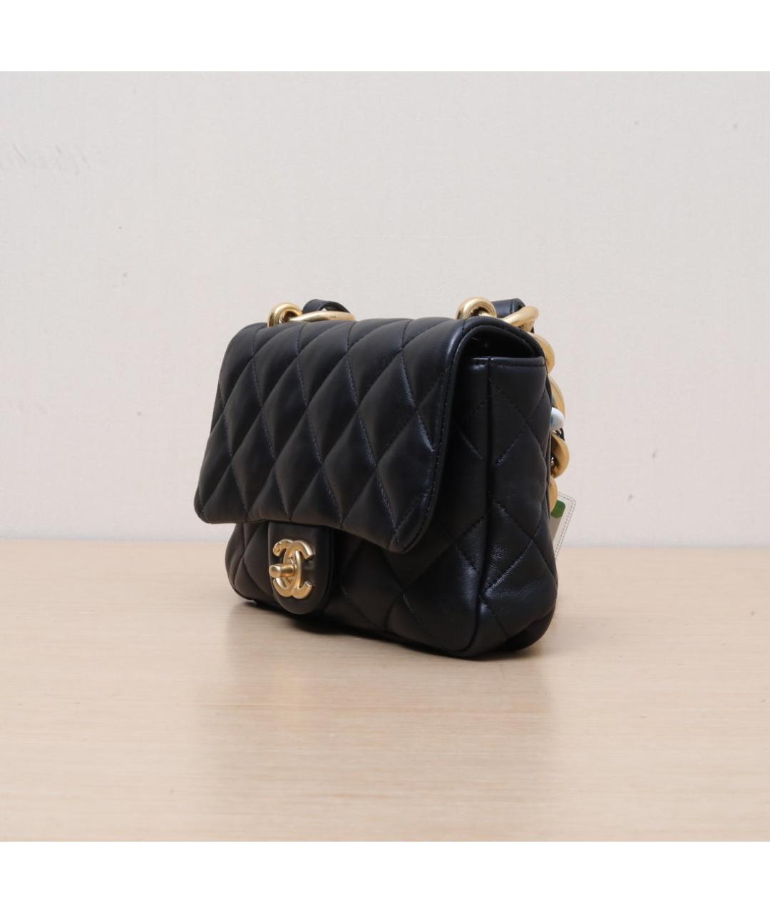 CHANEL Черная кожаная сумка через плечо, фото 4