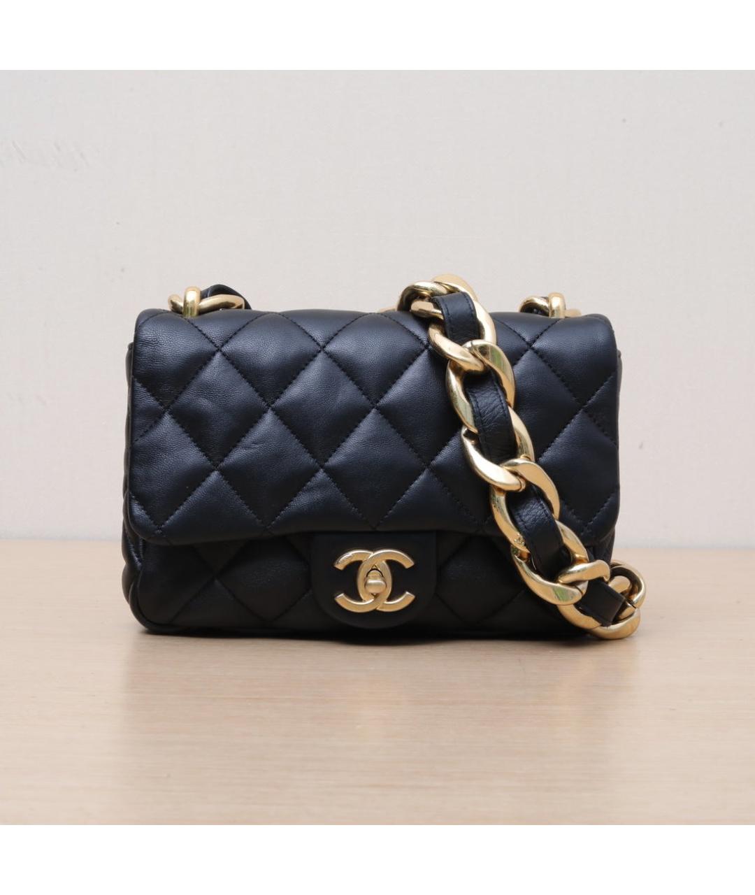 CHANEL Черная кожаная сумка через плечо, фото 3