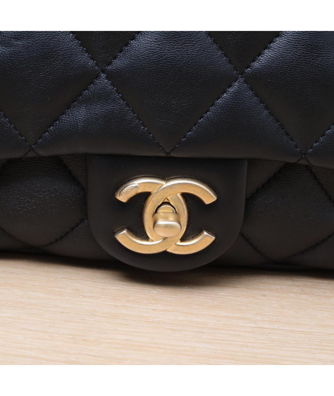 CHANEL Черная кожаная сумка через плечо, фото 8