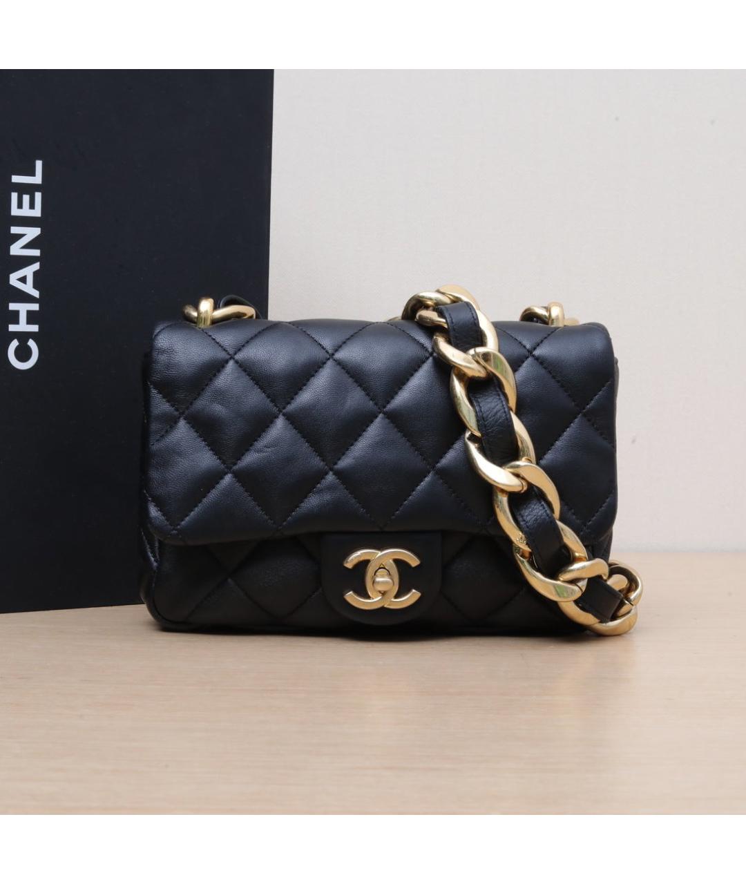 CHANEL Черная кожаная сумка через плечо, фото 2