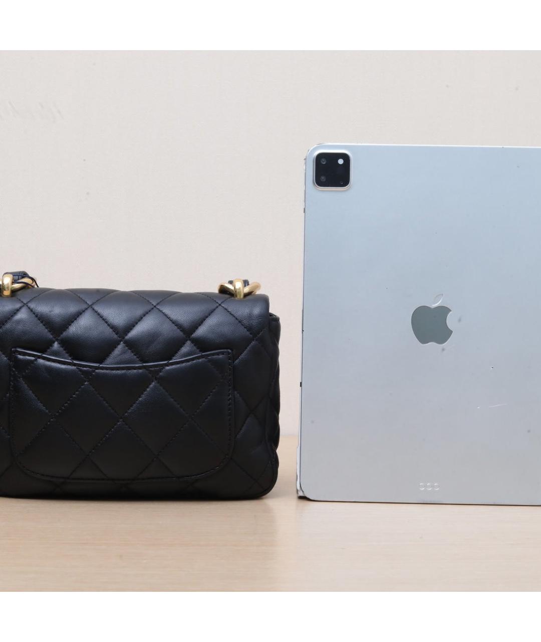 CHANEL Черная кожаная сумка через плечо, фото 7