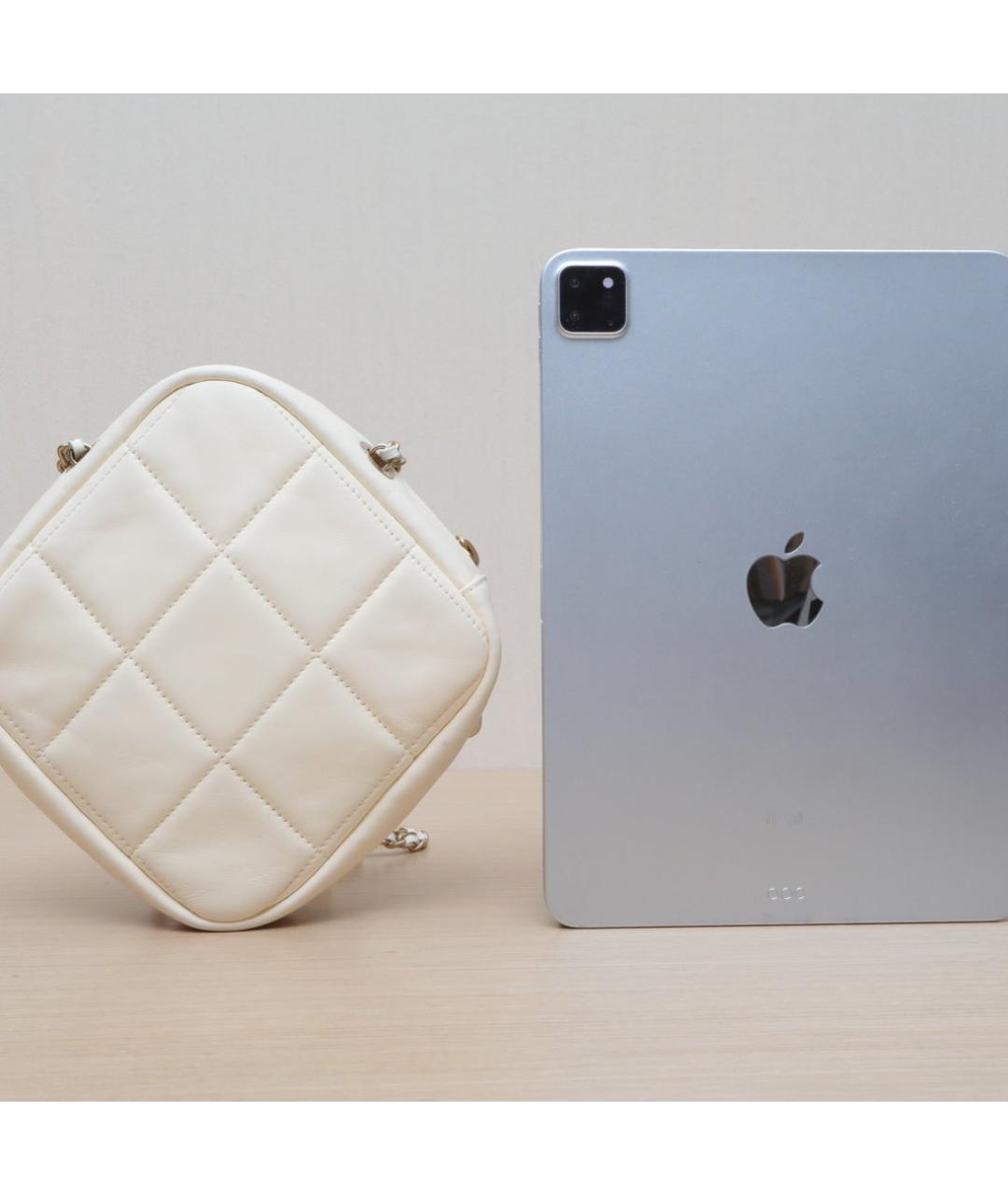 CHANEL Белая кожаная сумка через плечо, фото 7