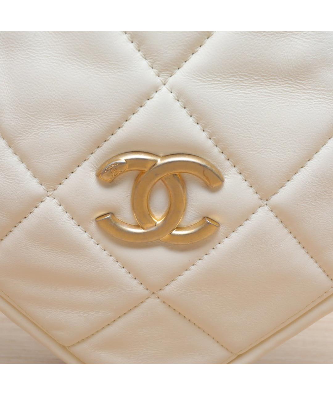 CHANEL Белая кожаная сумка через плечо, фото 8