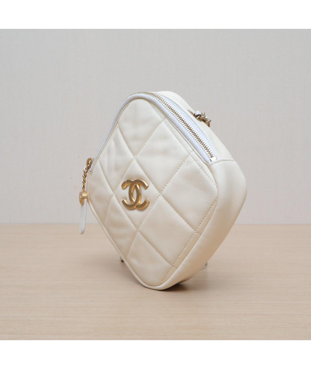 CHANEL Белая кожаная сумка через плечо, фото 4