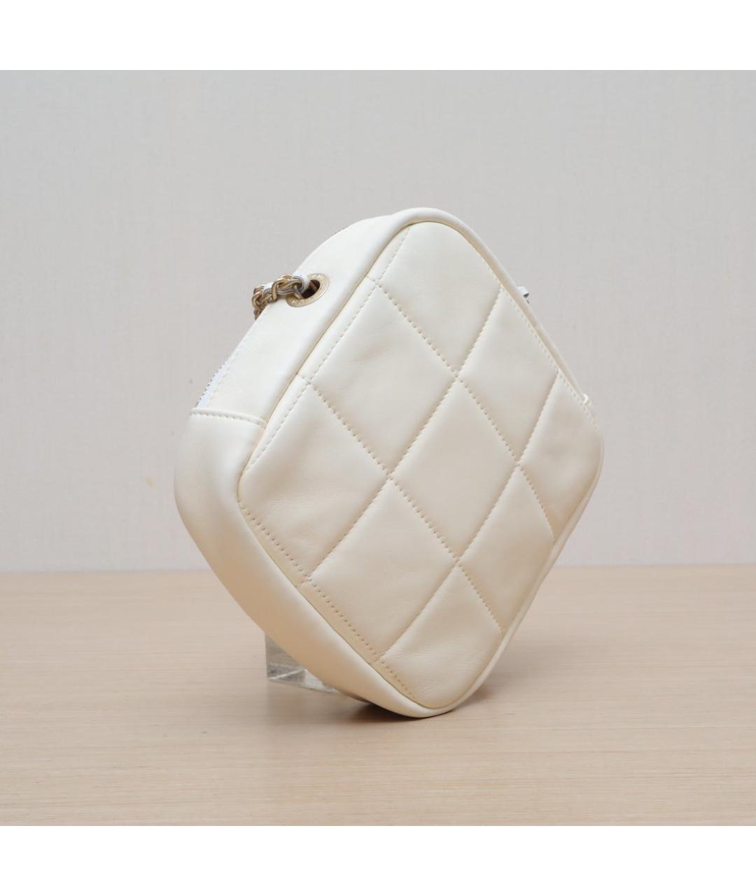 CHANEL Белая кожаная сумка через плечо, фото 6