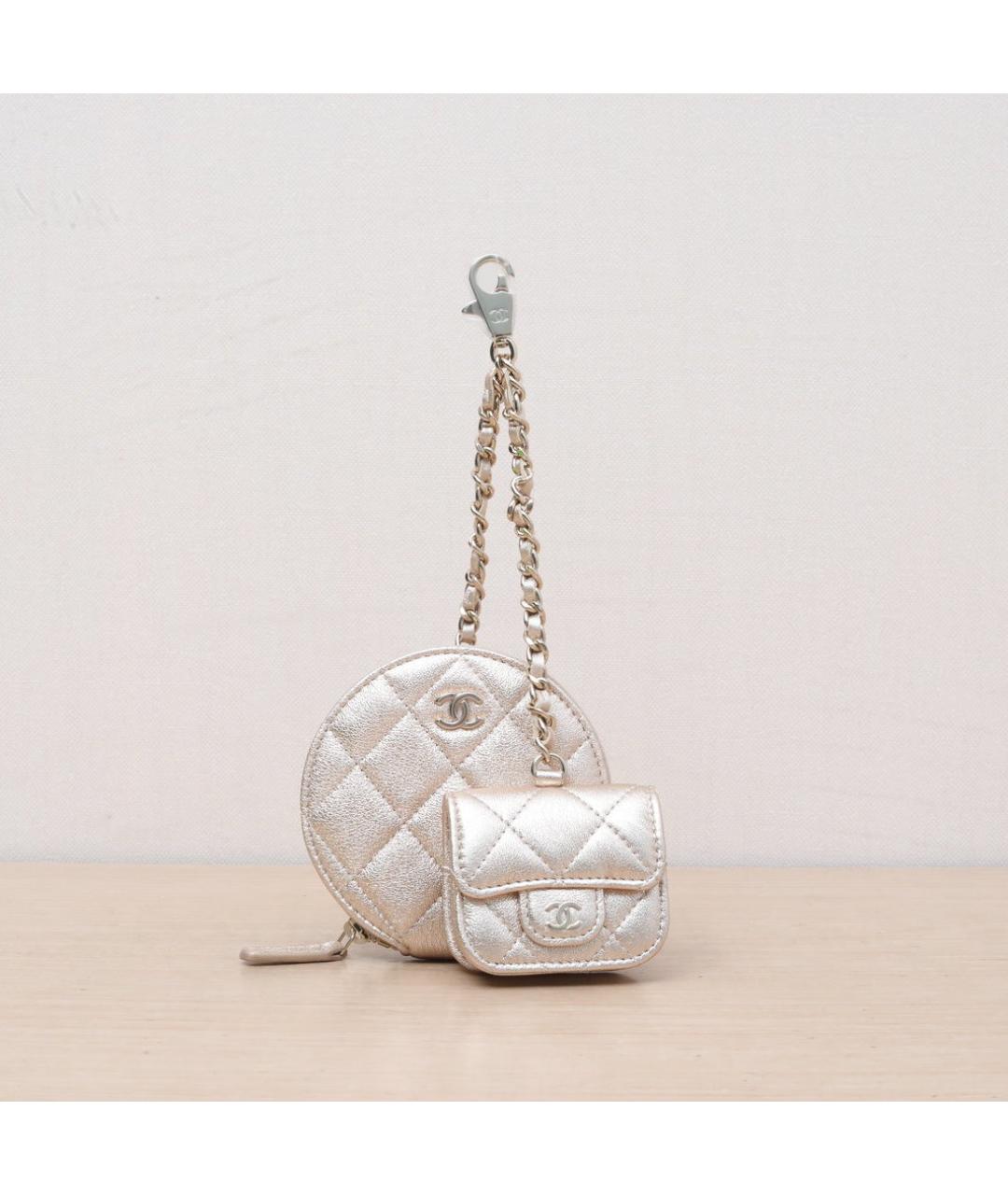 CHANEL Золотая кожаная сумка через плечо, фото 3