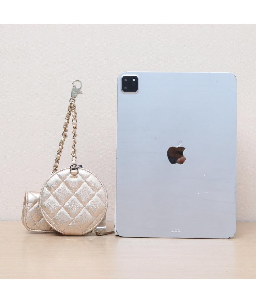 CHANEL Золотая кожаная сумка через плечо, фото 7