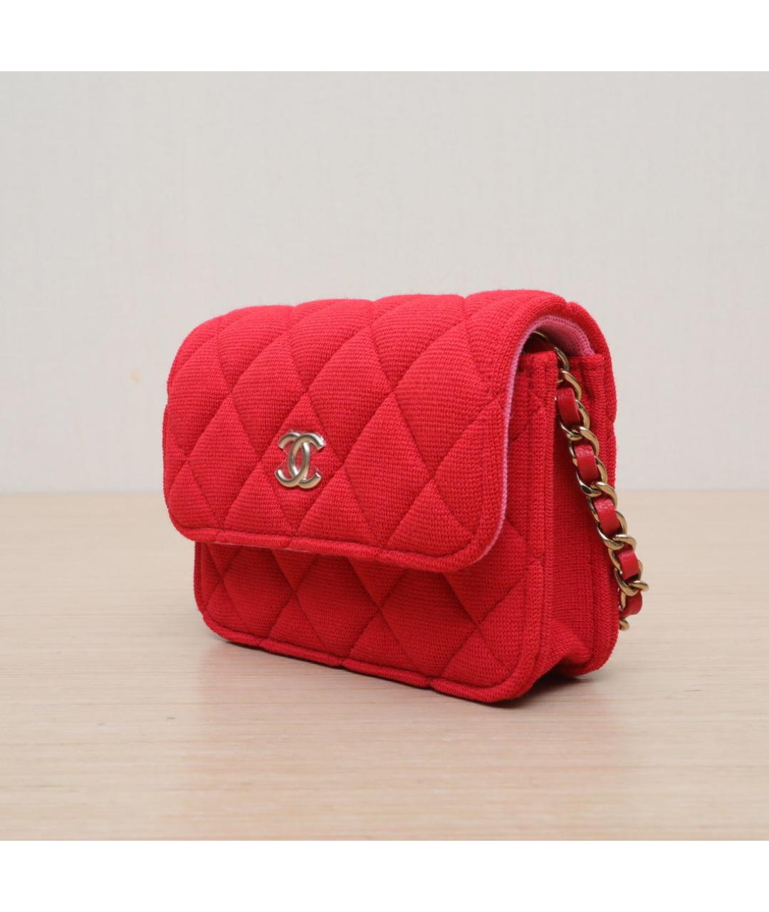 CHANEL Красная сумка через плечо, фото 4