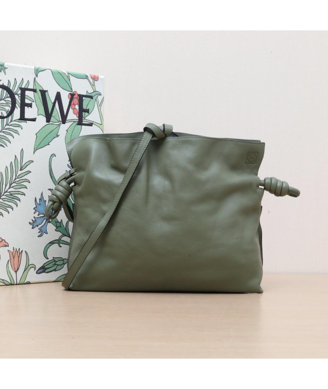 LOEWE Зеленая кожаная сумка через плечо, фото 2