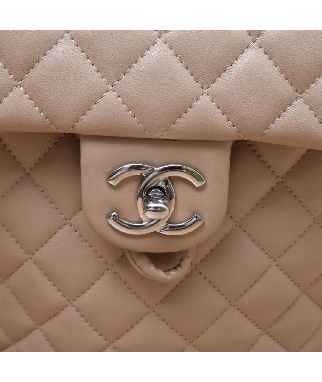 CHANEL Бежевый кожаный рюкзак, фото 8