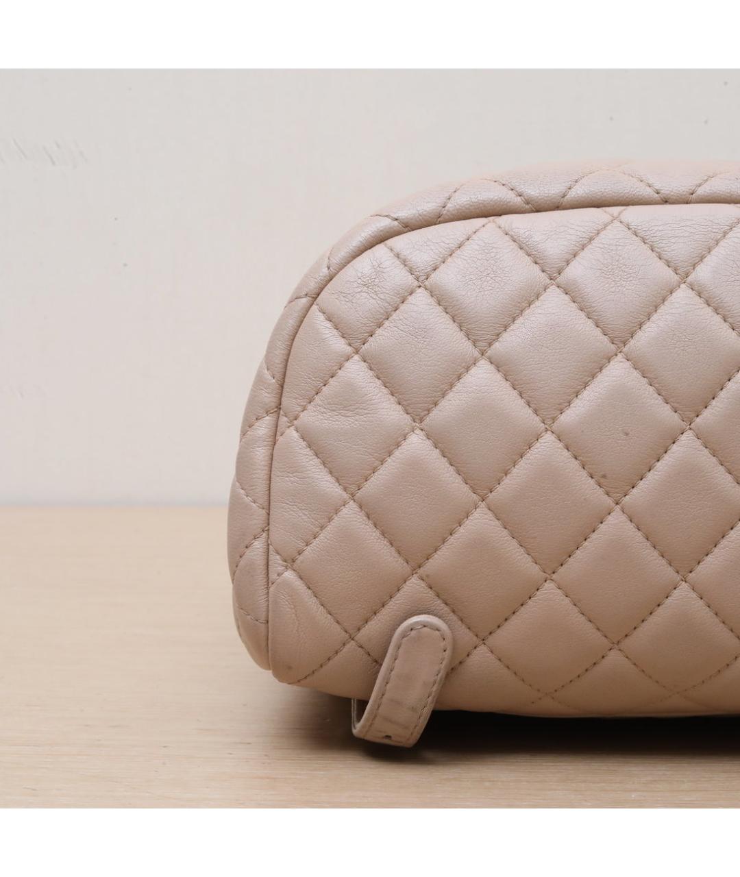 CHANEL Бежевый кожаный рюкзак, фото 9