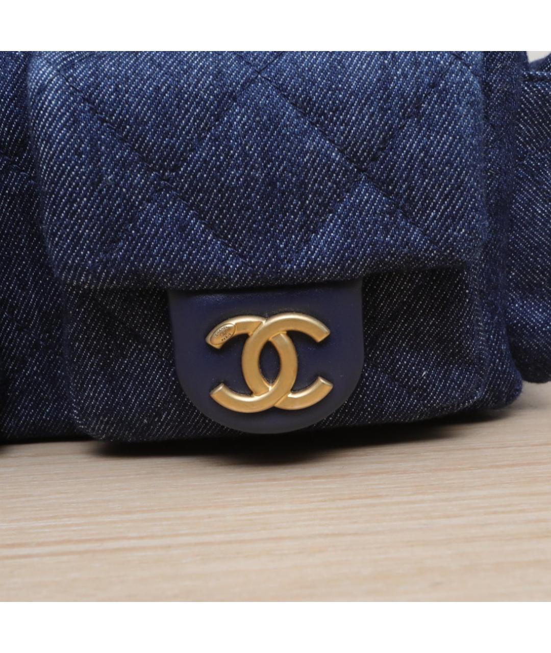 CHANEL Темно-синяя деним сумка через плечо, фото 8